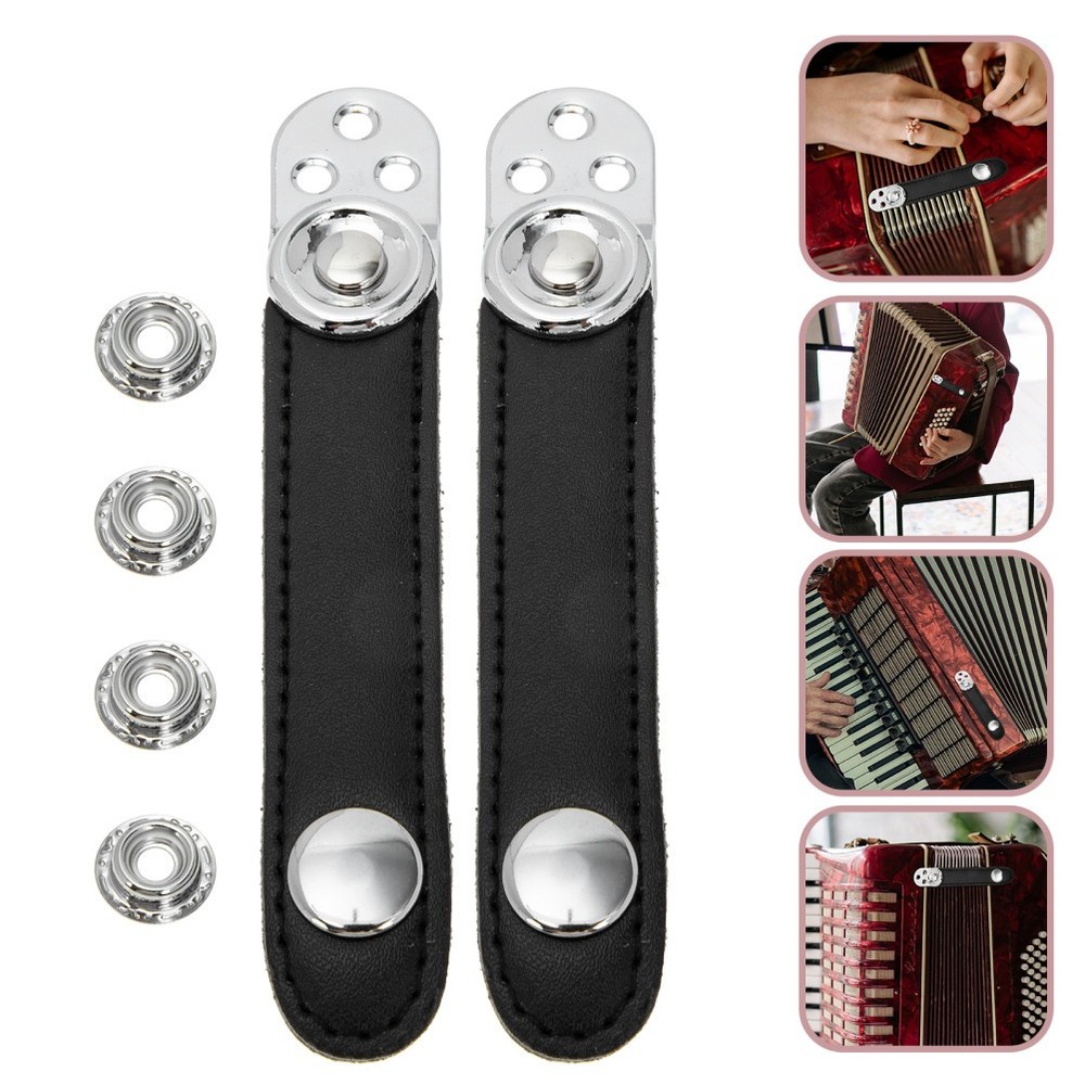 1 Set Universal Durable Cowhide Bellows Buckle with Steel for Accordion Fittings