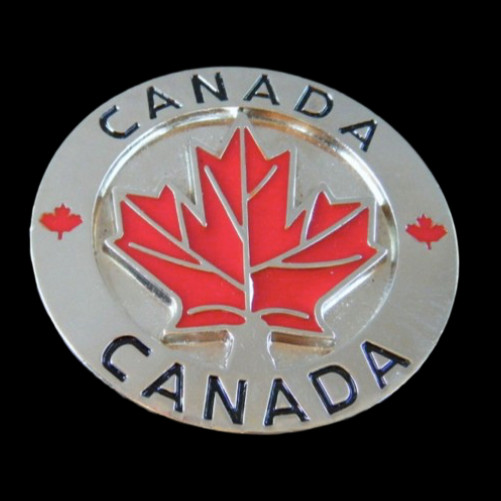Canada Canadian Maple Leaf Hockey Sport Red Flag Belt Buckle Boucle de Ceinture