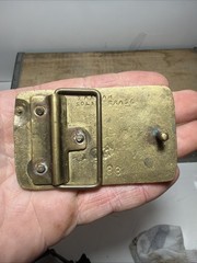Vintage Hunting & Fishing Belt Buckle Solid Brass Ducks Fish Mens Taiwan 788