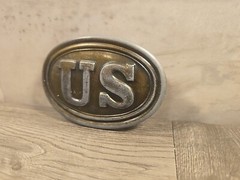 Civil War US Union Belt Buckle Brass Replica Vintage Oval