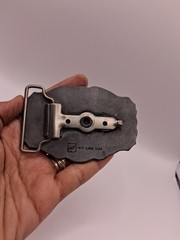 Vtg. Uniq Hit Line USA Local 1931 UMWA Is Here To Stay Belt Buckle.