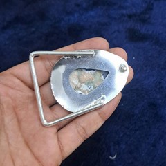 Sodalite Belt Buckle Silver Plated Handmade Western Cowboy Gemstone Buckle