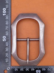 Heavy Solid Silver Men Leather Huge Center Bar Jeans Belt Buckle Fit 40mm Strap