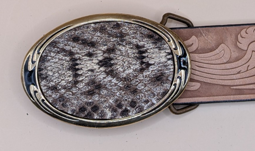 Real Eastern Rattlesnake Insert Belt Buckle made in USA