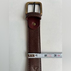 Brown Buffalo Leather Belt Cuero de Búfalo Brass Buckle Size 110 /47.5&Prime; x 1-3/8&Prime;