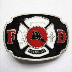Vintage Style Enamel Fire Hero Firefighter FD Belt Buckle also Stock in the US