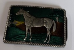 Vintage Great American Buckle Co 1970s Horse 3D Graphics Rodeo # D7 48 USA