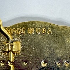 Western Cowboy Native American Horse Rider Belt Buckle Gold Tone Made USA