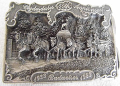 Budweiser Belt Buckle, Clydesdale 50th Anniversary 1983 Premium & Specialty Co.