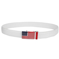 Falari Leather Dress Belt Ratchet Fit from 28 to 36&Prime;, 8172-usa Flag (White)
