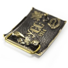 Brass belt buckle Rampant Lion, Royal coat of arms, Lion, Galicia belt buckle
