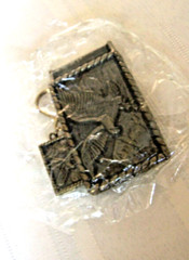 Brass Relief American Eagle spanned wings & mountains Belt Buckle and Key Chain