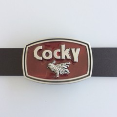 Vintage Style Red Enamel Western Animal Rectangle Belt Buckle also Stock in US