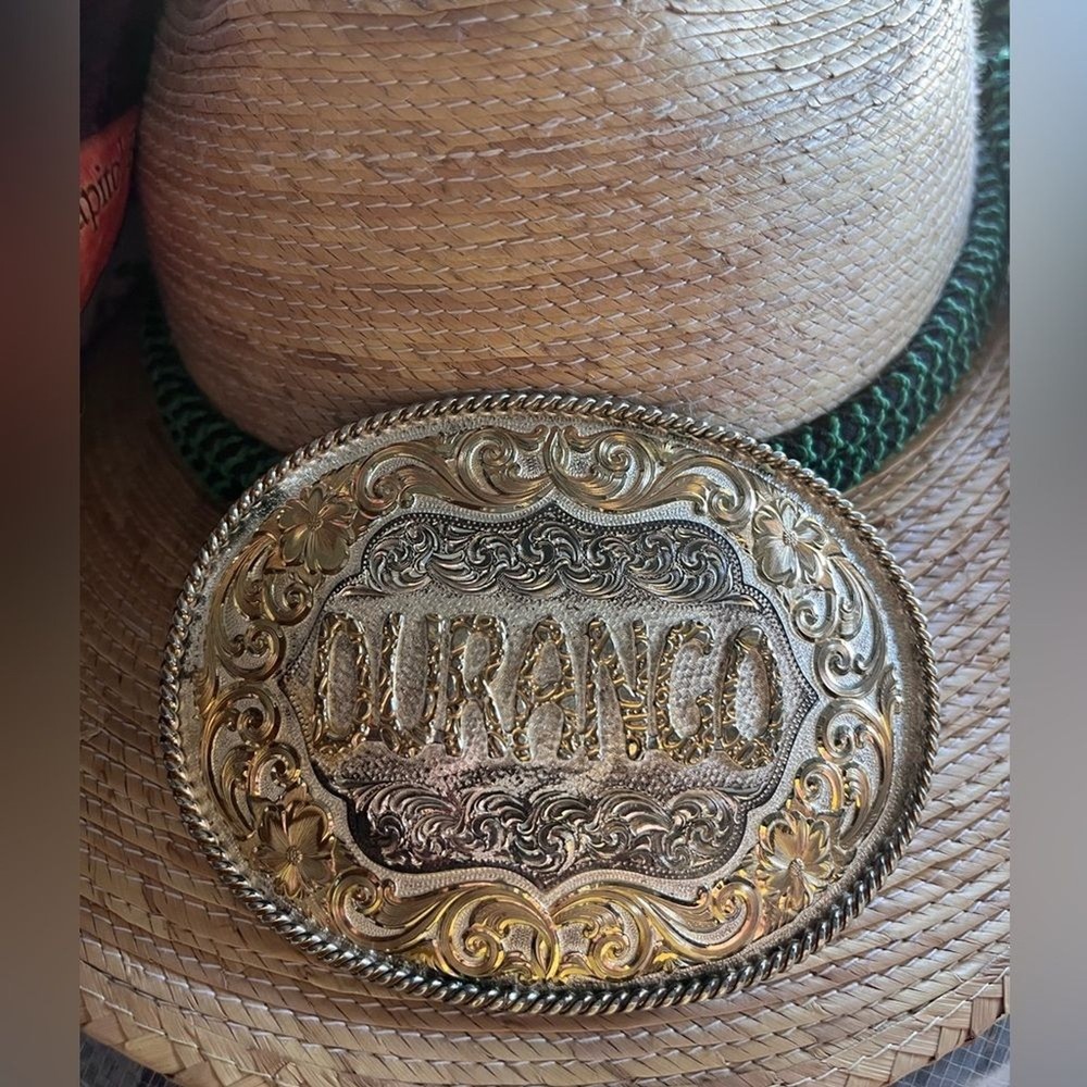 VINTAGE Western Durango Gold and Silver Ornate Buckle
