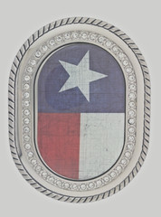 State of Texas USA Flag Belt Buckle Western Rodeo Men Iced Style Silver Cowboy