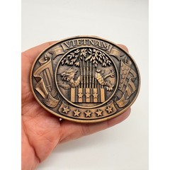 Vietnam War Commemorative Belt Buckle Antiqued Bronze Dragon Military
