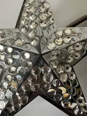 Pewter Belt Buckle Rhinestone Star clear