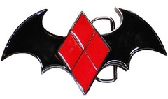HARLEY QUINN Batwing Logo Metal/Enamel 4&Prime;BELT BUCKLE
