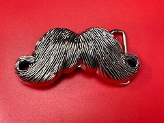 Mustache Novelty Psychobilly Rockabilly Biker Punk Heavy Figural Belt Buckle