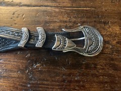 Navajo Carlos Ramos James Reid Style Sterling Silver Belt Buckle 26-27✅🐂