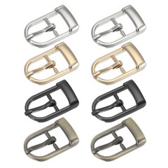 8Pcs 0.6&Prime; Single Prong Belt Buckle Roller Buckle Black/Silver/Light Gold/Brown