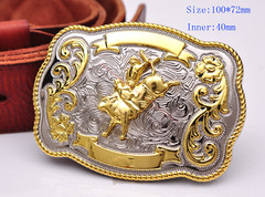 Bull Ride Rodeo Animal Long Huge Rodeo Cowboy Western Shine Belt Buckle Mens