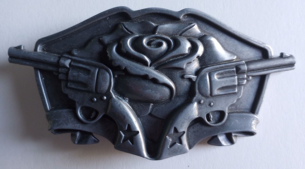 Famous Stars & Straps Guns and Rose Pewter Belt Buckle