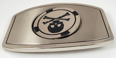 Skeleton & Bones Crossed Reversible Spinning Belt Buckle