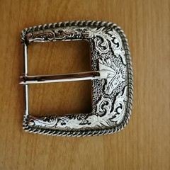 Western Cowboy Belt Buckle: Silver Horse Ornament, 1.5 inch