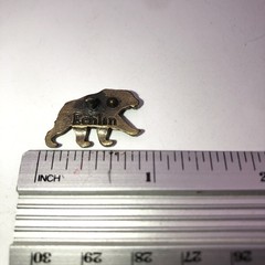 Vintage NAPA Echlin Grizzly Bear Belt Buckle & Lapel Pin Lot – Made in U.S.A.