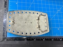 Longhorn Steer Skull Raised Silver Tone Large Belt Buckle With Hole Border
