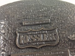 Kessler Belt Buckle The Spirit of Wisconsin 1993 Smooth as Silk bronze wearing