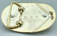 Gold Color Oval 40×30 40mm x 30mm Natural Lapis Lazuli Western Belt Buckle epb71