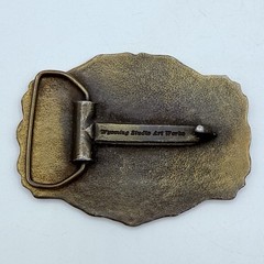 Vtg GRANT OIL TOOL COMPANY BRASS BELT BUCKLE Oil Field Roughneck
