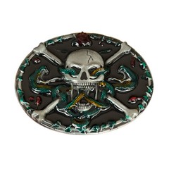 Skull Scalp Buckle Men&rsquo;s Western Cowboy Motorcycle Riding