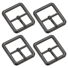 4Pcs 1&Prime; Single Prong Belt Buckle Square Center Bar Buckles for Belt Black