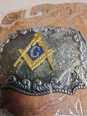 Masonic, Mason, Blue Lodge, Fraternal flashy metal belt Buckle, New!
