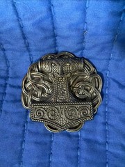 Thor&rsquo;s Hammer Belt Buckle Viking Celtic Raven Skane Metal Pewter Buckle Only