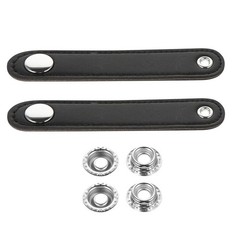 2Pcs Accordion Bellows Buckle Belt Straps Universal Fit Black Reusable Material