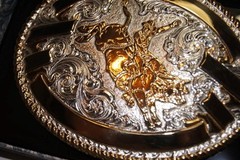 Crumrine M&F Western Oval BULL RIDER Belt Buckle c02084