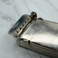 Silver Tone Web Clamp Military Style Slide Belt Buckle Simple Basic Unisex