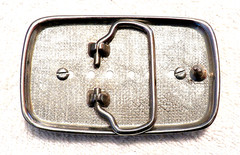 CLASSIC BELT BUCKLE UNIQUE DESIGN COSTUME MARBLED STONE SILVER TONE BB4
