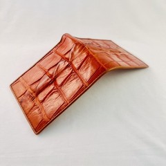 Natural Genuine Alligator Crocodile Leather skin Men Bifold Wallet Handmade 11