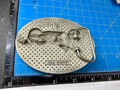 USA American Flag Motorcycle Star Border 2002 EJC Belt Buckle by Legend West