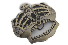Men Women Antique Gold Metal Belt Buckle Skull Skeleton Sexy Bones Crown Jewelry