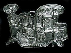 UE03148 REALLY COOL **CRYSTAL DRUM SET** MUSIC INSTRUMENT BELT BUCKLE