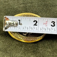 Vintage 1982 Raintree Tennis Player Belt Buckle Gold Bronze Tone Oval Sports