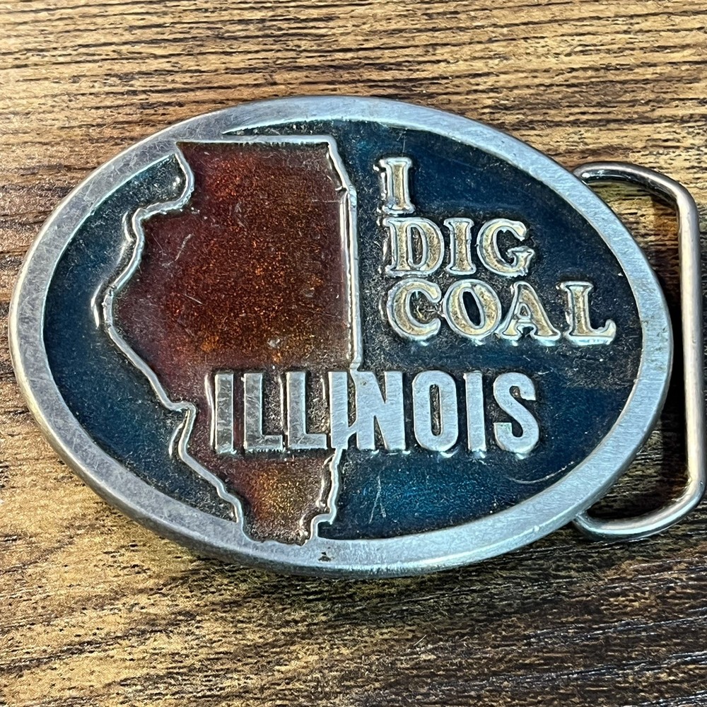 Rate VTG Lewis Buckle Co Illinois I Dig Coal Belt Buckle Made in USA Metal B20