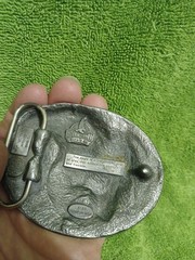 Siskiyou Eagle & Hawk Pewter Belt Buckle 1990, x-89, Oval, Made in USA
