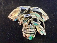 Pirate Skull Head with Hat Bandana Halloween Cosplay Raised 3D Belt Buckle